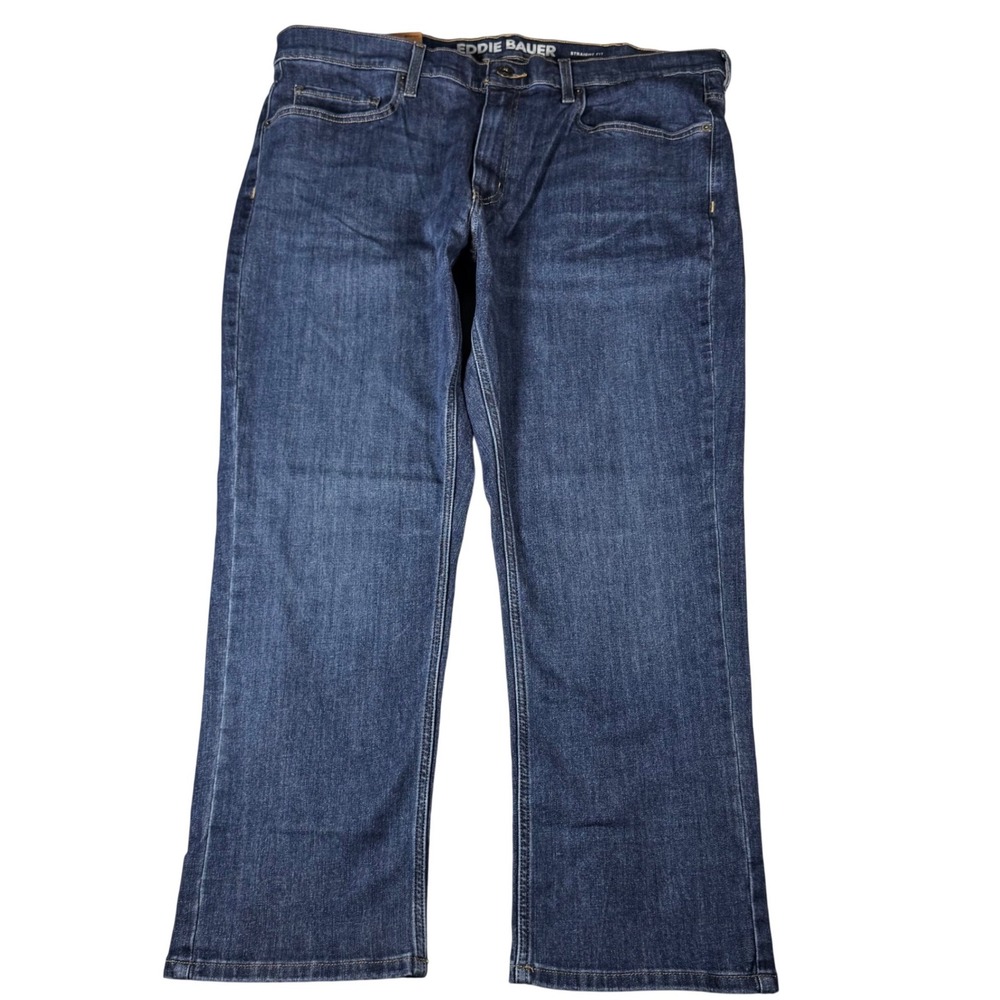 Eddie Bauer Straight Fit Jeans Mens 40x29 Blue New Dark Wash Stretch C3497079